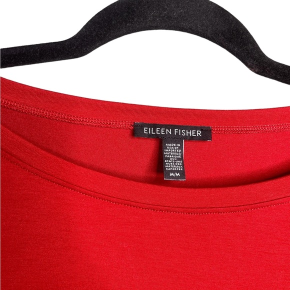 Eileen Fisher Round Neck 3/4 Sleeve Top Red Size Medium NWOT - Picture 5 of 5